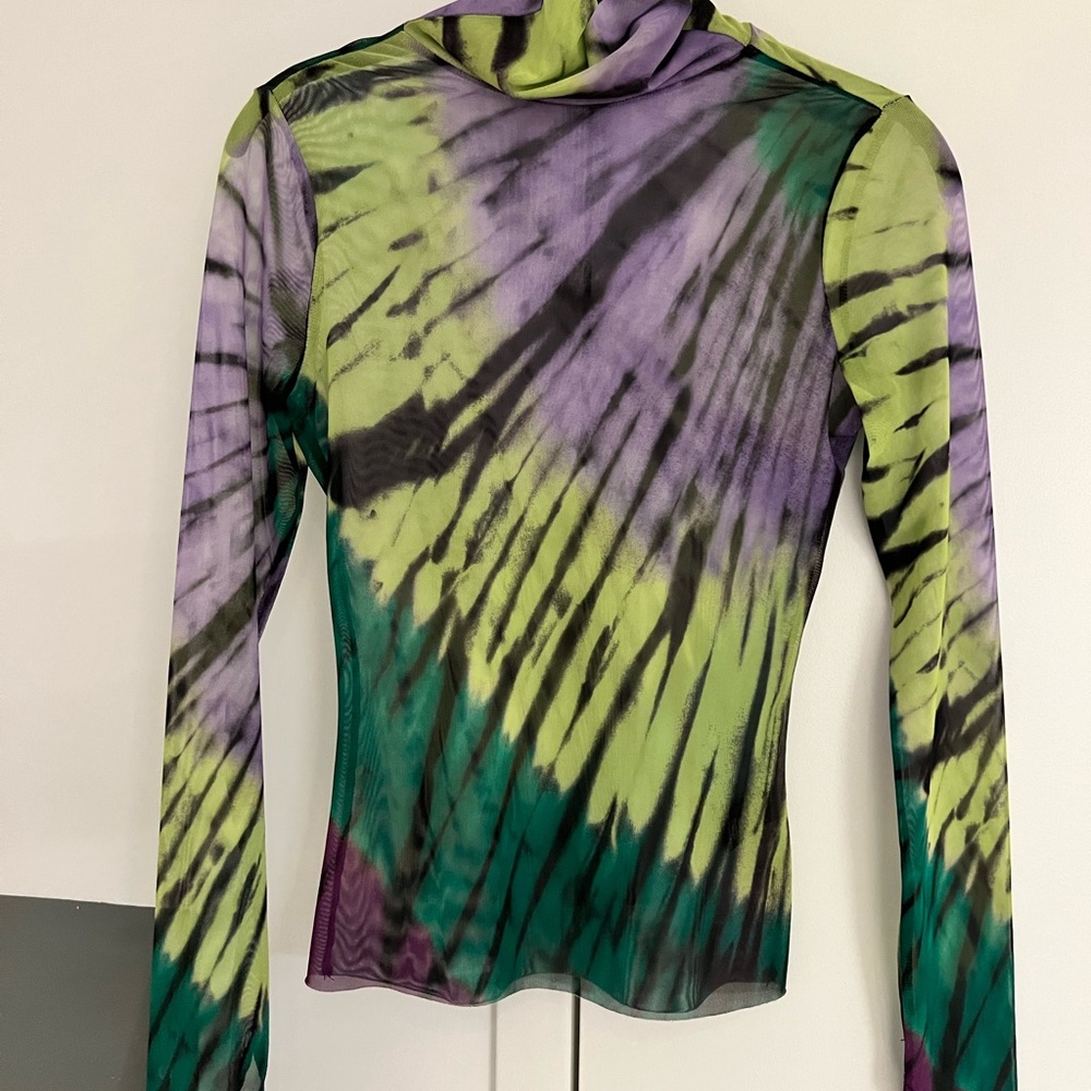 AFRM Zadie Top in Green Halo Tye Dye Small - Picture 4 of 6